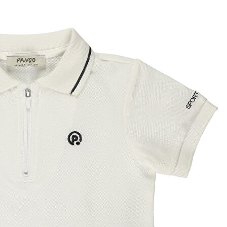 Panço Erkek Çocuk Triko Yakalı Pike T-shirt Oranj