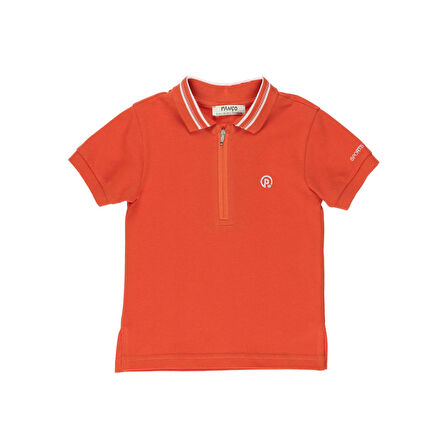 Panço Erkek Çocuk Triko Yakalı Pike T-shirt Beyaz