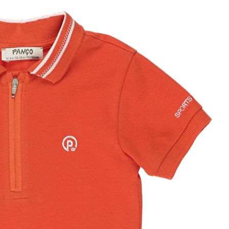 Panço Erkek Çocuk Triko Yakalı Pike T-shirt Beyaz