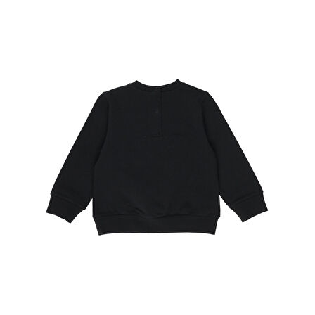 Panço Kız Çocuk Nakış Detaylı Sweatshirt Siyah