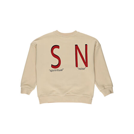 Panço Erkek Çocuk Cep ve Baskı  Detaylı Sweatshirt Yeşil