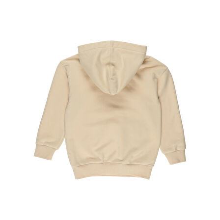 Panço Erkek Çocuk Cep Detaylı Kapüşonlu Sweatshirt Bej
