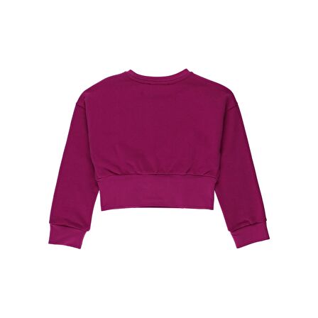 Panço Kız Çocuk Parlak Baskı Detaylı Sweatshirt Fuşya