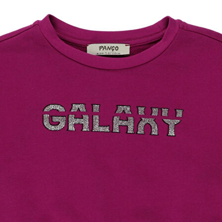 Panço Kız Çocuk Parlak Baskı Detaylı Sweatshirt Fuşya