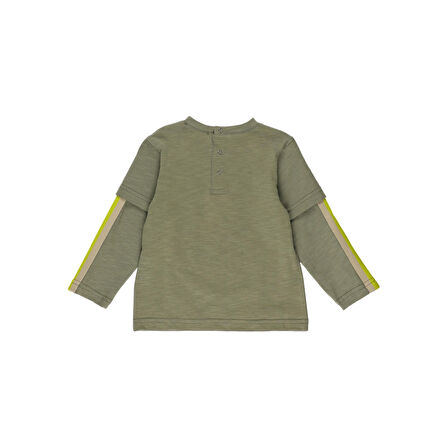 Panço Erkek Çocuk Baskılı Uzun Kollu T-Shirt Yeşil