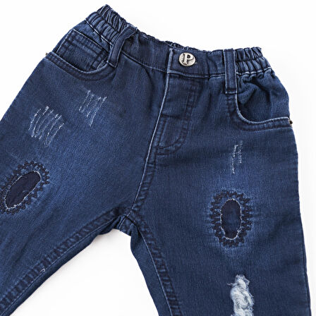 Panço Erkek Çocuk Yıkamalı Denim Pantolon Lacivert