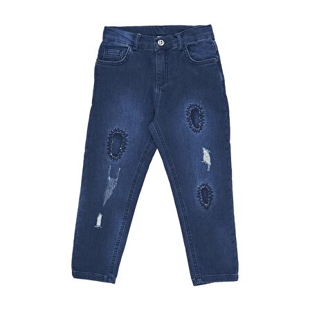 Panço Erkek Çocuk Yıkamalı Denim Pantolon Lacivert