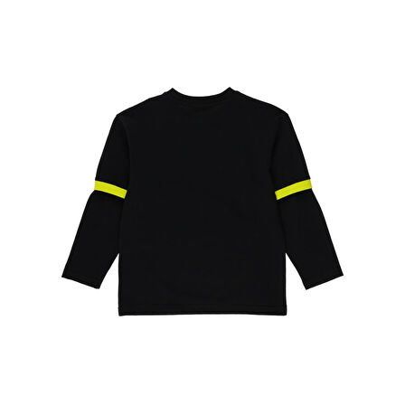 Panço Erkek Çocuk Uzun Kollu T-Shirt Siyah