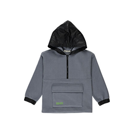 Panço Erkek Çocuk Kapüşonlu Sweatshirt Antrasit