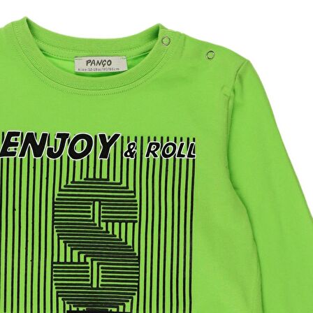Panço Erkek Çocuk Baskılı T-Shirt Yeşil