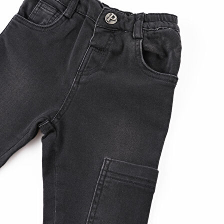 Panço Erkek Çocuk Yıkamalı Denim Pantolon Siyah