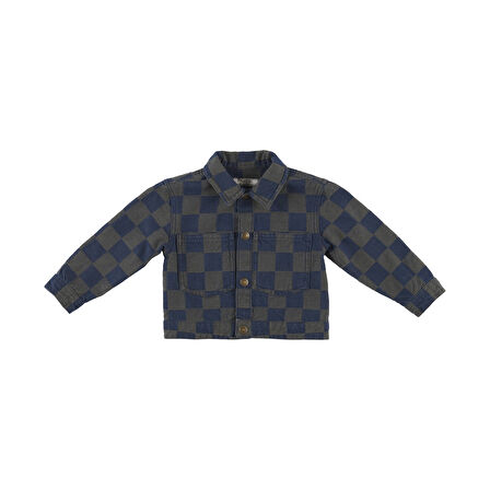 Erkek Çocuk Kareli Denim Mont     