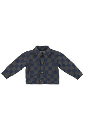 Erkek Çocuk Kareli Denim Mont     