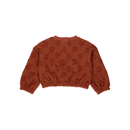 Panço Kız Çocuk Crop Sweatshirt Kiremit