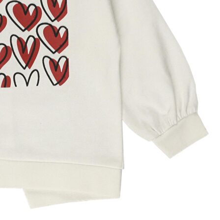 Panço Kız Çocuk Baskılı Sweatshirt Kiremit