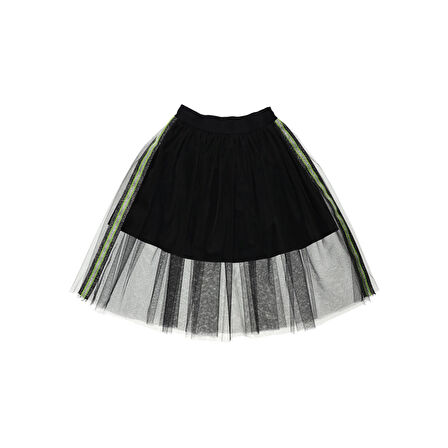 Panço Kız Çocuk Tüllü  Etek Siyah