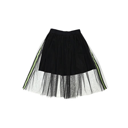Panço Kız Çocuk Tüllü  Etek Siyah