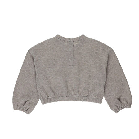 Panço Kız Çocuk Crop Sweatshirt Bej