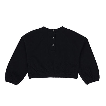 Panço Kız Çocuk Crop Sweatshirt Lacivert