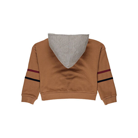 Panço Kız Çocuk Kapüşonlu Sweatshirt Camel