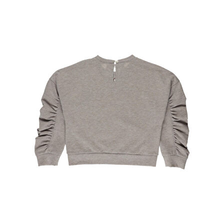 Panço Kız Çocuk Nakışlı Sweatshirt Bej