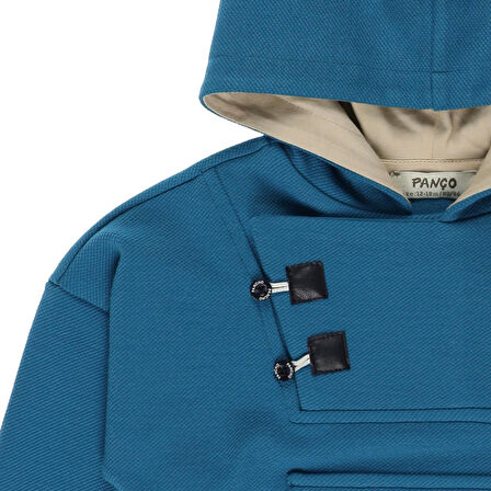 Panço Erkek Çocuk Kapüşonlu Sweatshirt Petrol