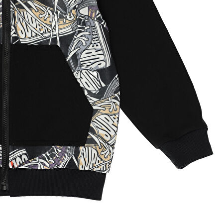 Panço Erkek Çocuk Baskılı Sweatshirt Siyah