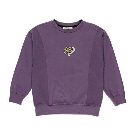 Panço Erkek Çocuk Baskılı Sweatshirt Mor