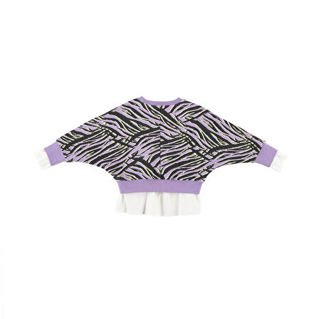 Panço Kız Çocuk Zebra Desenli Tunik Mor