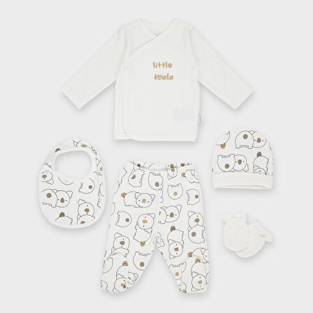 Unisex Çocuk Koala Baskılı 5'li Yenidoğan Set      