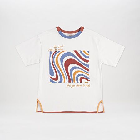 Panço Erkek Çocuk Baskılı T-Shirt Ekru