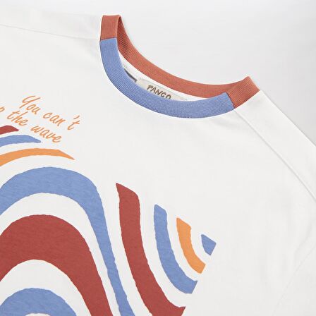 Panço Erkek Çocuk Baskılı T-Shirt Ekru