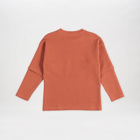 Panço Erkek Çocuk Uzun Kollu T-Shirt Kiremit