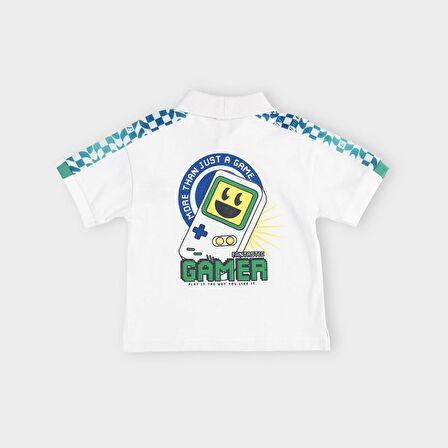 Panço Erkek Çocuk Yakalı T-Shirt Beyaz