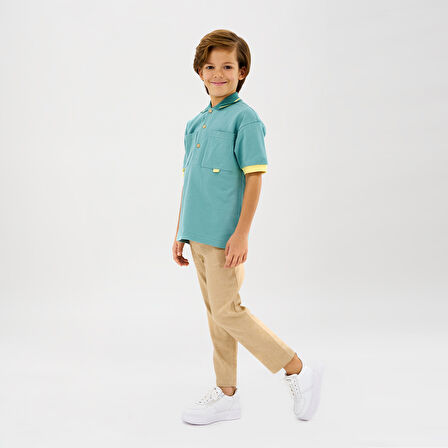 Erkek Çocuk Pike T-Shirt Yeşil