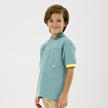 Erkek Çocuk Pike T-Shirt Yeşil