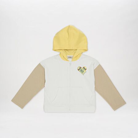 Panço Kız Çocuk Kapüşonlu Sweatshirt Beyaz