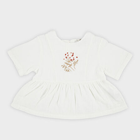 Kız Çocuk Nakış Detaylı Sweatshirt Ekru