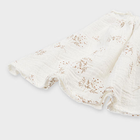 Kız Çocuk Çıtır Desenli Etek Ekru