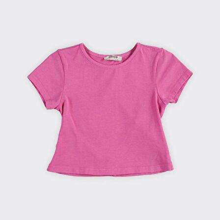 Kız Çocuk Arkası Pencere Detaylı T-Shirt Yeşil