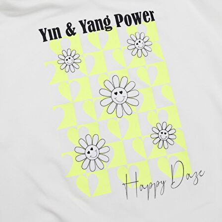 Kız Çocuk Baskı Detaylı Kapüşonlu Sweatshirt Ekru