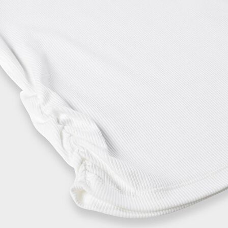 Kız Çocuk Pencere Detaylı T-Shirt Beyaz