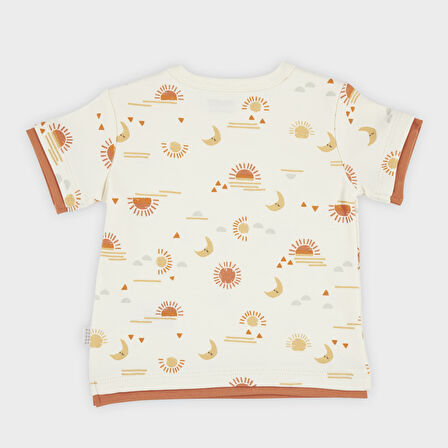 Unisex Çocuk Baskılı Kısa Kollu T-Shirt Ekru