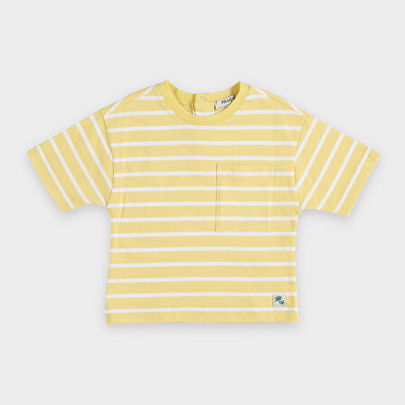 Erkek Çocuk Çizgili T-Shirt Sarı