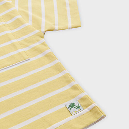 Erkek Çocuk Çizgili T-Shirt Sarı