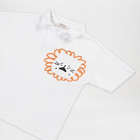 Erkek Çocuk Yakalı Pike T-Shirt Oranj