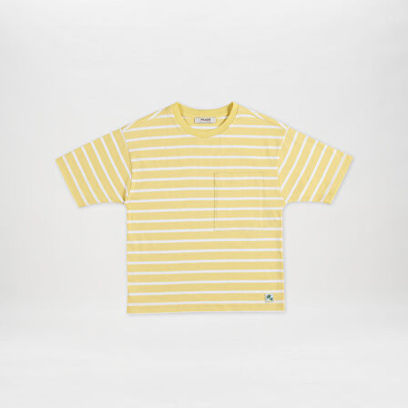Erkek Çocuk Çizgili T-Shirt Sarı