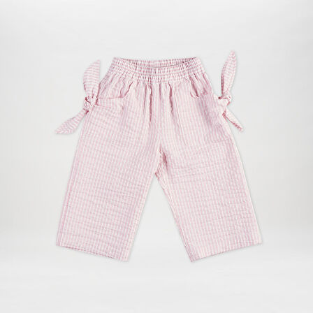 Kız Çocuk Çizgi Desenli Pantolon Pembe