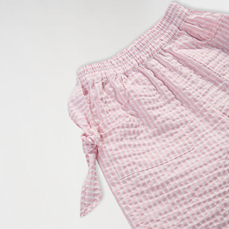 Kız Çocuk Çizgi Desenli Pantolon Pembe