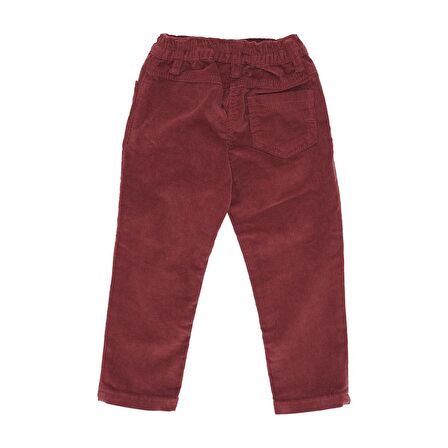 Panço Kız Çocuk Beş Cepli Kadife Pantolon Bordo